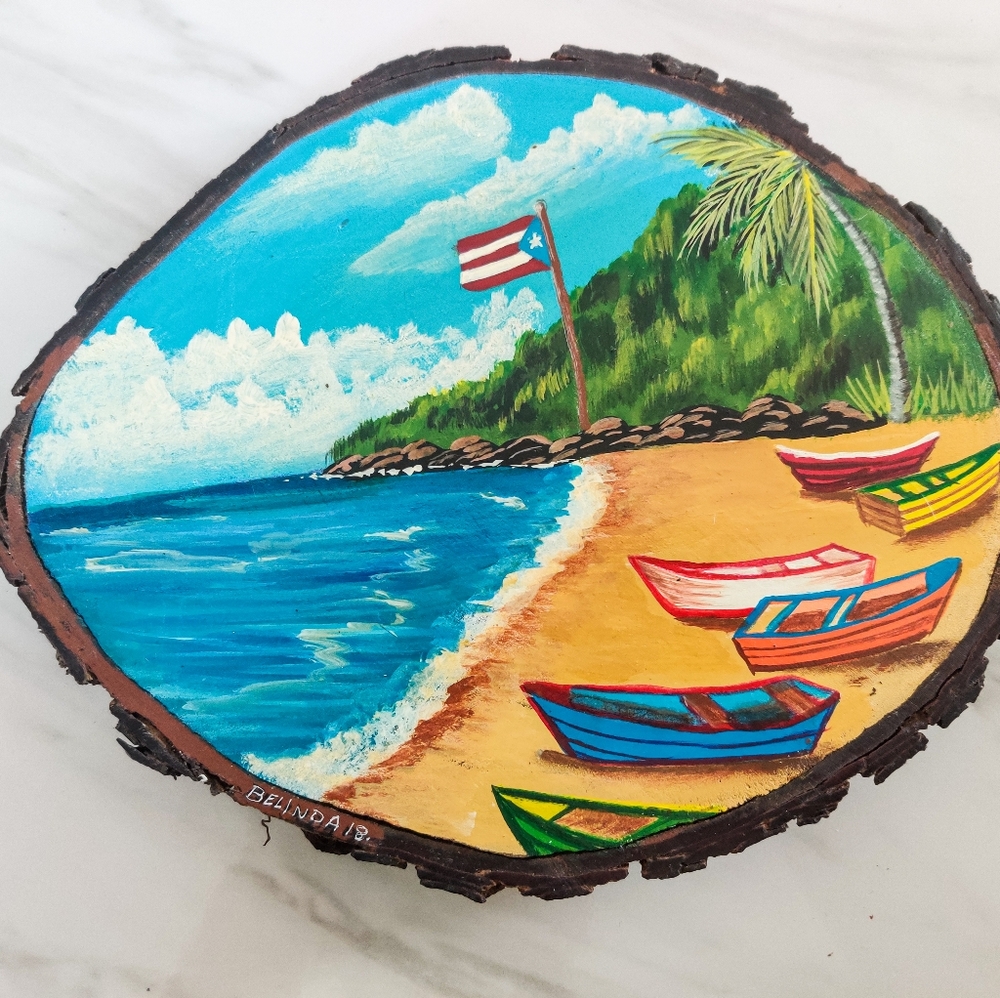 Beach Day Puertorican art, handmade